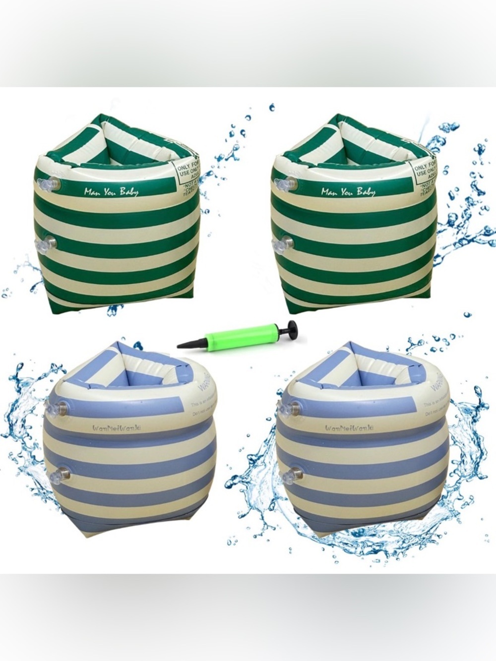 (47) New 2pc Vintage Stripe Kids Water Sleeves